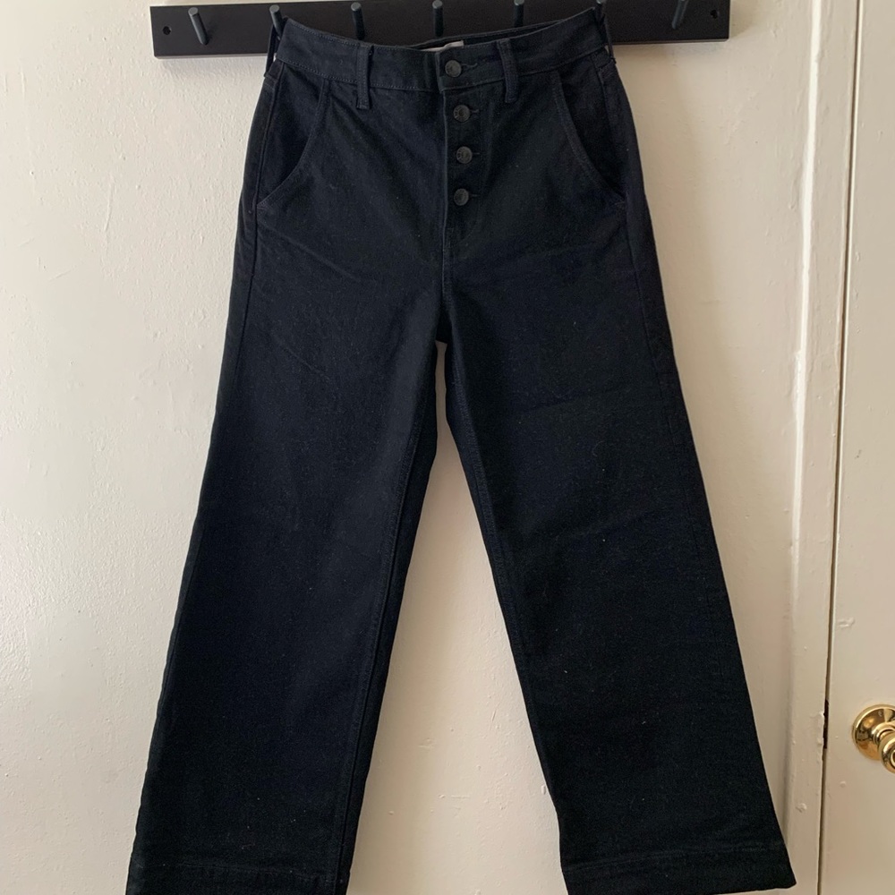 Everlane high rise, wide leg denim jeans in a size 27